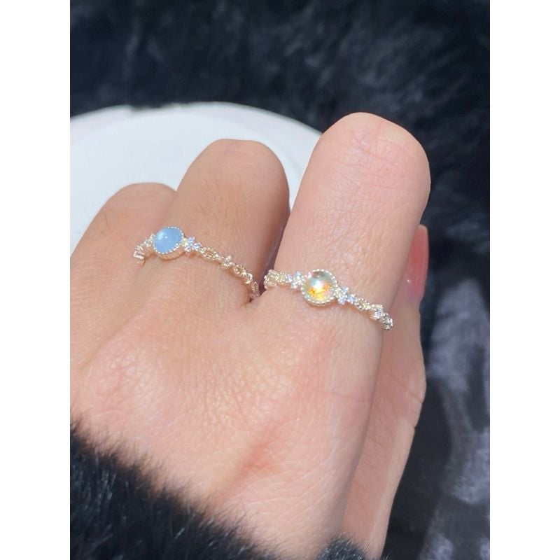 [ancafe.shop]Nhẫn đá, thanh lịch, hàn quốc, bạc nữ nhẫn