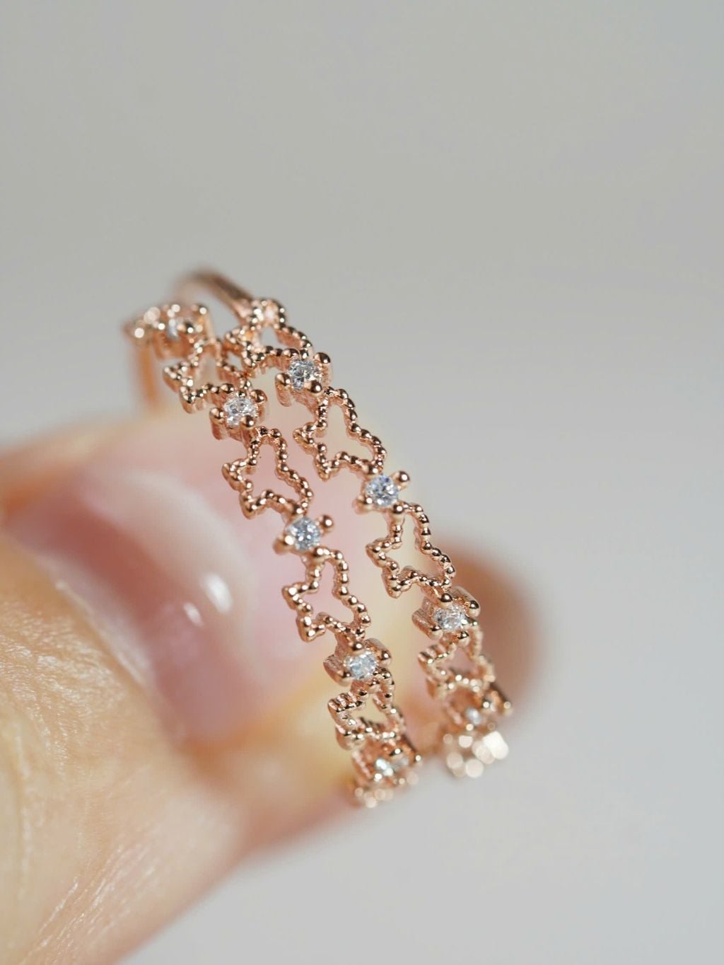 [ancafe.shop]Nhẫn bạc nữ,bướm đính đá xen kẽ nhau,mảnh mai