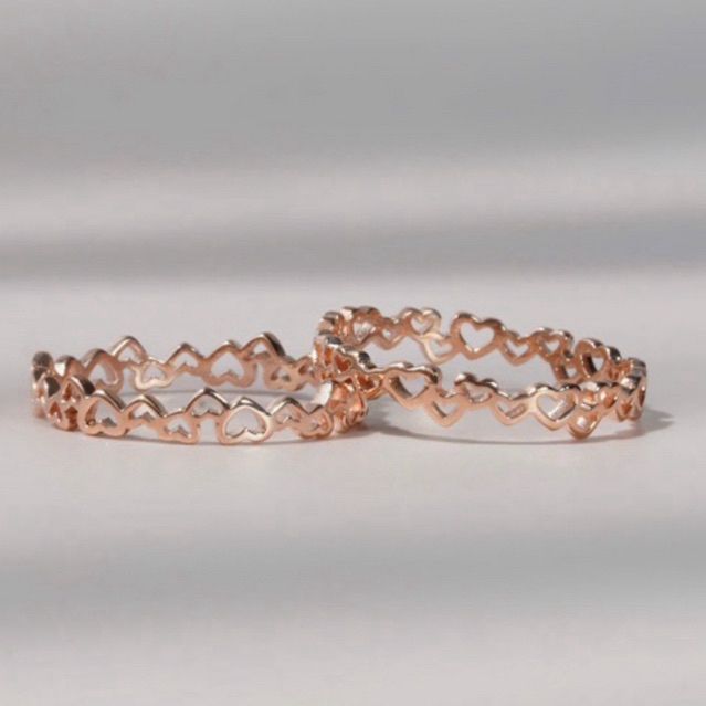 [ancafe.shop]Nhẫn tim xen kẽ nhau,tinh tế