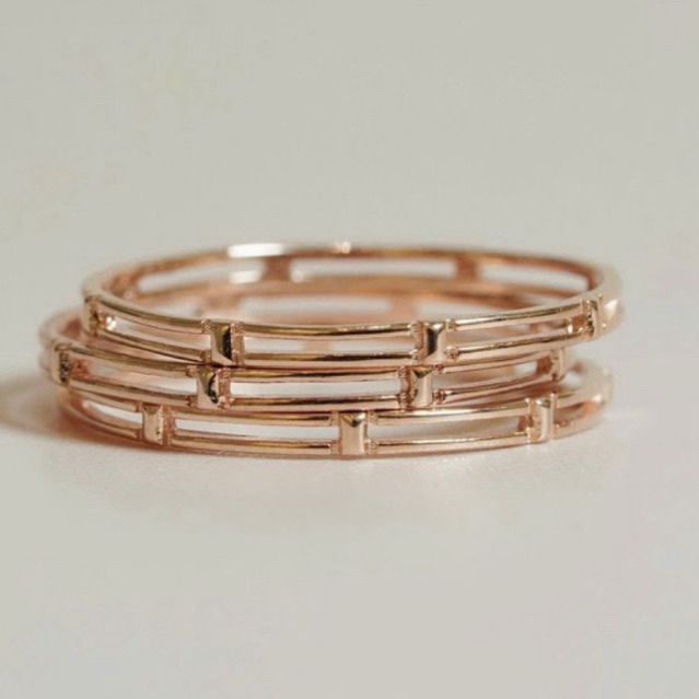 [ancafe.shop]Nhẫn hoạ tiết kẻ ngang, thanh lịch, hàn quốc