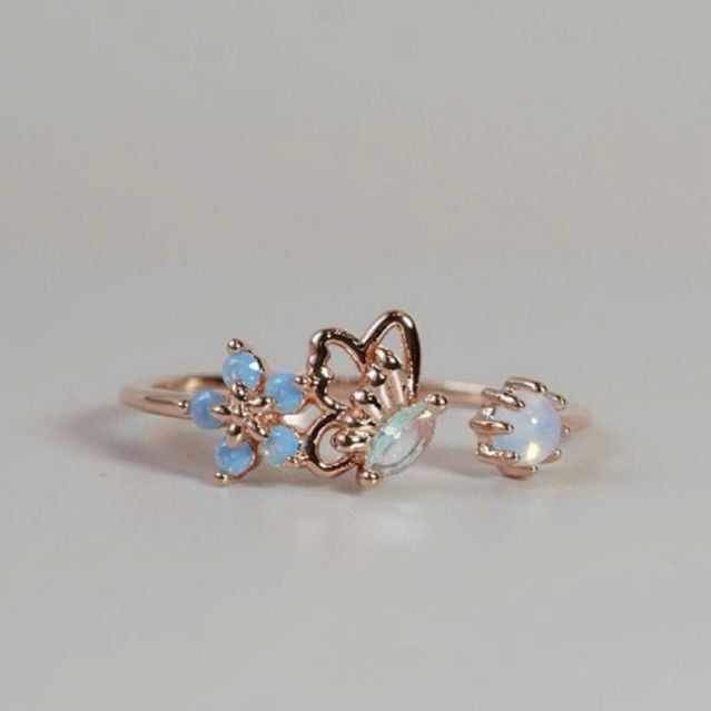 [ancafe.shop]Nhẫn nữ hở freesize bướm hoa