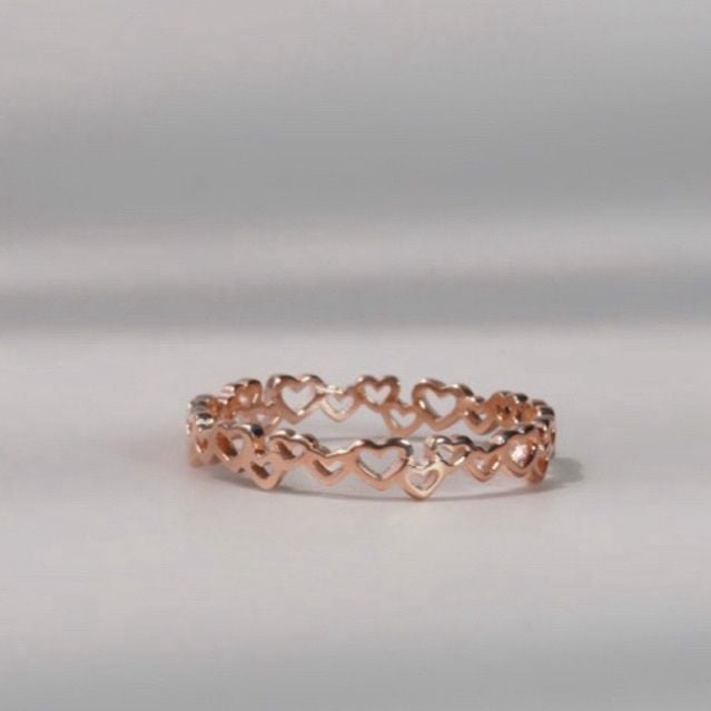 [ancafe.shop]Nhẫn tim xen kẽ nhau,tinh tế