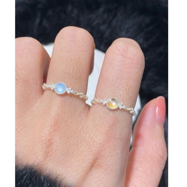 [ancafe.shop]Nhẫn đá, thanh lịch, hàn quốc, bạc nữ nhẫn