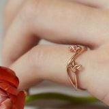 [ancafe.shop]Nhẫn bạc nữ,bướm lượn sóng,freesize ngón út