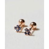 [ancafe.shop]hoa tai vàng 14k,hoa 4 lá xanh,chuôi tròn (ER-GLD-060)