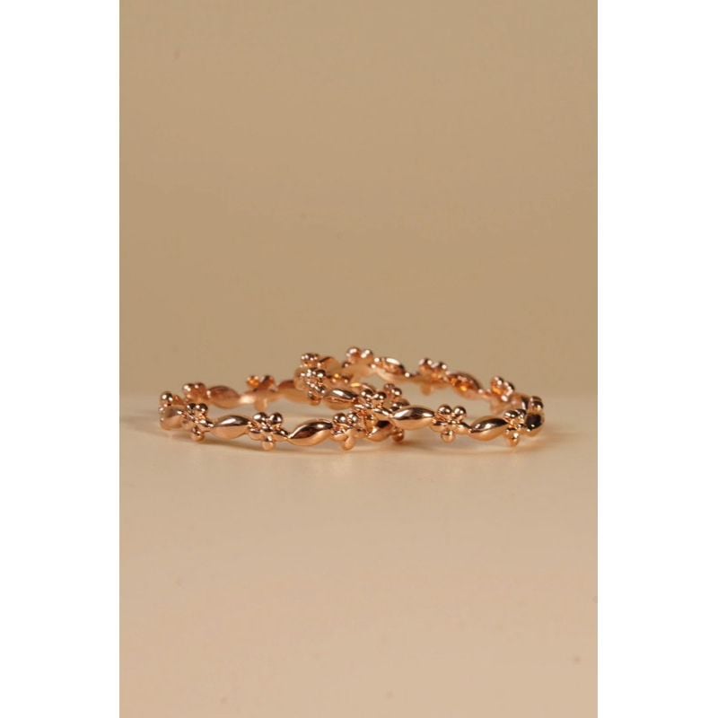 [ancafe.shop]Nhẫn bạc nữ hoa xen kẽ,thanh lịch