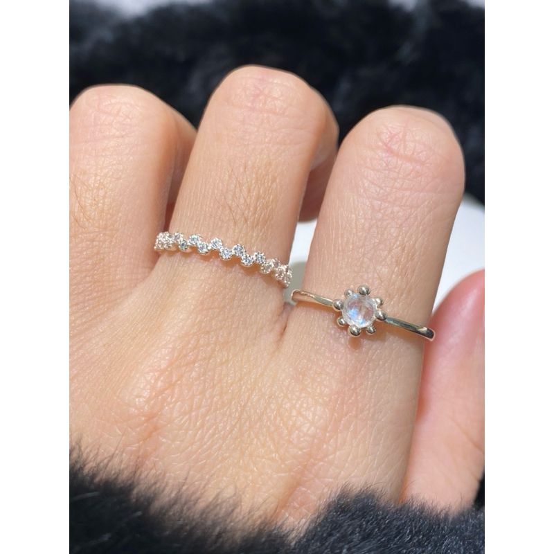 [ancafe.shop]Nhẫn ngón trỏ đá moonstone, thanh lịch