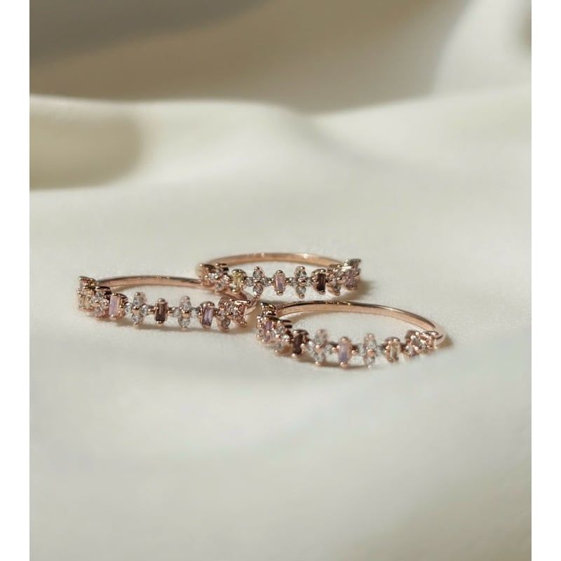 [ancafe.shop]Nhẫn nữ nửa vòng đá màu đáng yêu,cute