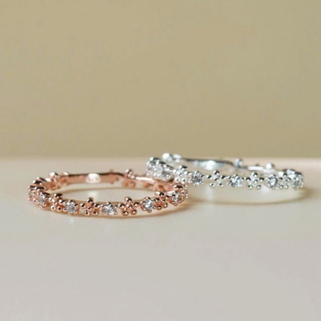 [ancafe.shop]Nhẫn hoa bạc nữ thanh lịch,mảnh mai