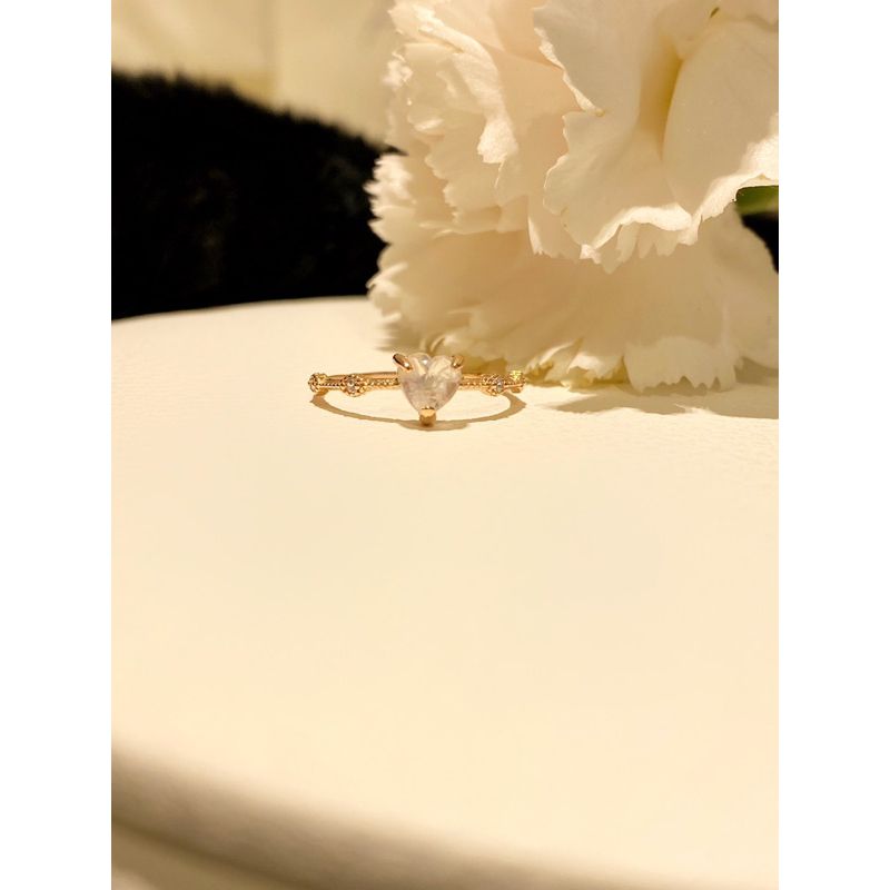 [ancafe.shop]Nhẫn moonstone tim, thanh lịch