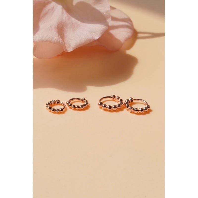 [ancafe.shop]Đôi vành bạc nữ tròn bi thanh lịch,hàn quốc