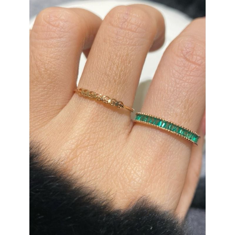 [ancafe.shop]Nhẫn ngón trỏ đá xanh, thanh lịch, hàn quốc