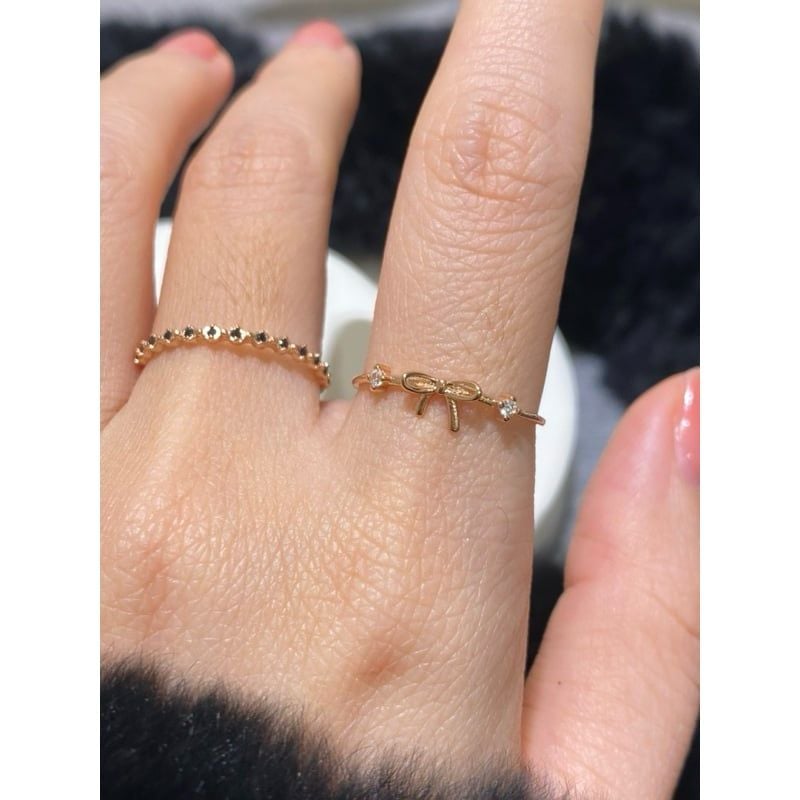 [ancafe.shop] Nhẫn, nơ, đính đá, xinh xắn, nữ tính, thanh lịch