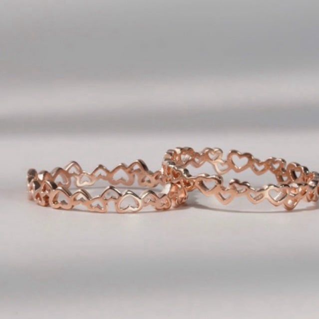 [ancafe.shop]Nhẫn tim xen kẽ nhau,tinh tế