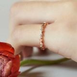 [ancafe.shop]Nhẫn bạc nữ-nơ xen kẽ,thanh lịch,ngón út