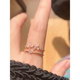 Nhẫn nữ hoa 4 cánh may mắn,hở freesize