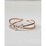 [ancafe.shop]Nhẫn nơ thời trang  bạc mạ hồng freesize thanh lịch