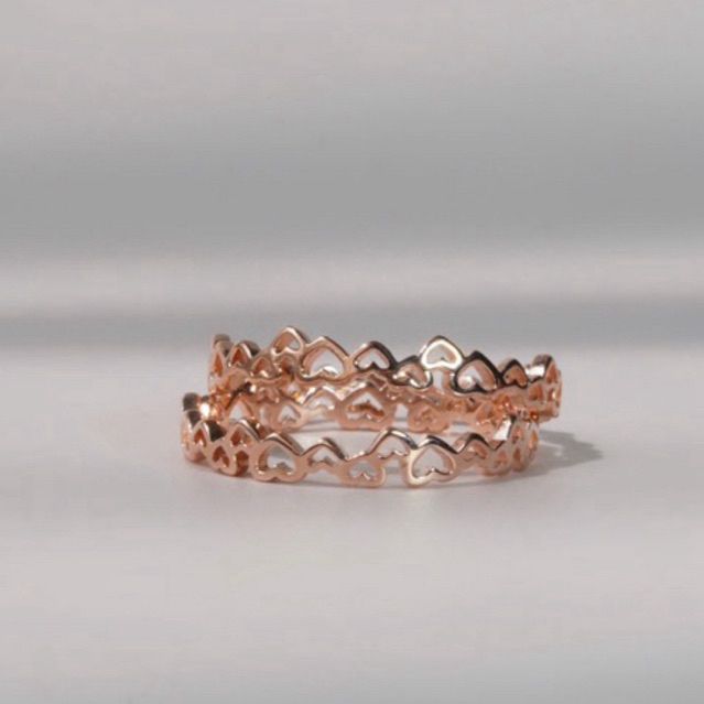 [ancafe.shop]Nhẫn tim xen kẽ nhau,tinh tế