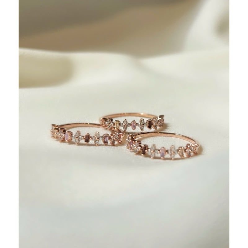 [ancafe.shop]Nhẫn nữ nửa vòng đá màu đáng yêu,cute