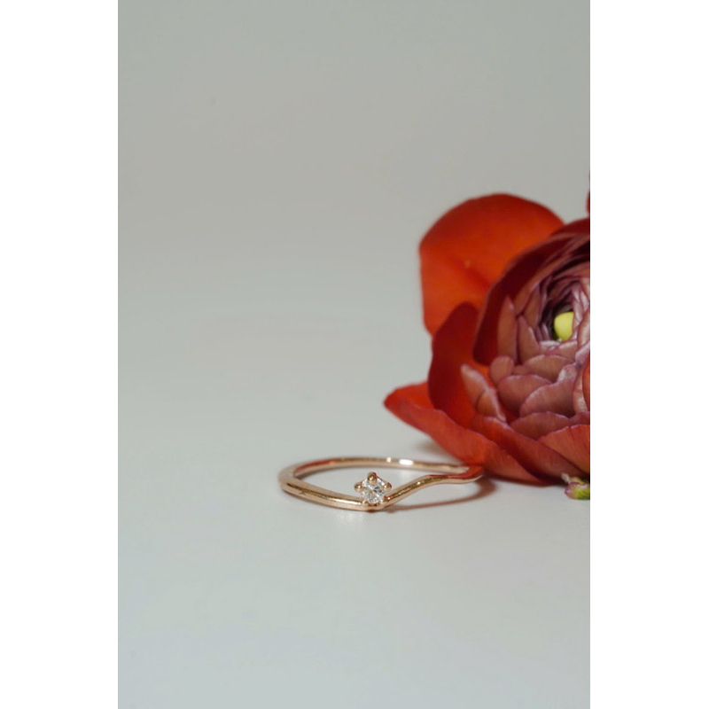 [ancafe.shop]Nhẫn bạc nữ,sóng,đính đá cz,ngón út