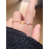 [ancafe.shop]Nhẫn nữ đá màu,hoa 3 cánh đáng yêu