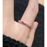 [ancafe.shop]Nhẫn bạc nữ đá màu rực rỡ,xinh xẻo