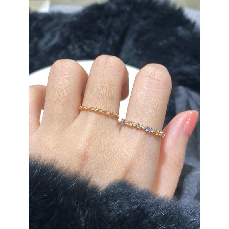 [ancafe.shop]Nhẫn ngón trỏ đá màu, thanh lịch, hàn quốc