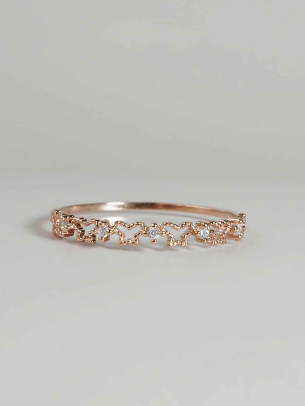 [ancafe.shop]Nhẫn bạc nữ,bướm đính đá xen kẽ nhau,mảnh mai