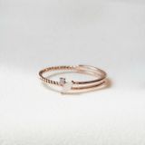 [ancafe.shop]Nhẫn 1 line móc 2 line đá màu