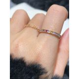 [ancafe.shop]Nhẫn ngón trỏ đá màu, ngón giữa tim nhỏ