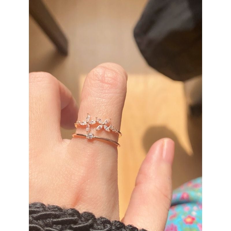 Nhẫn nữ hoa 4 cánh may mắn,hở freesize