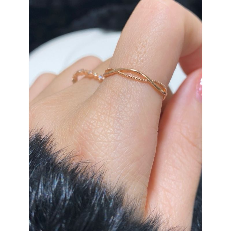 [ancafe.shop]Nhẫn giữa đan chéo, nhẫn ngón trỏ đá lấp lánh, thanh lịch