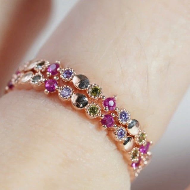 [ancafe.shop]Nhẫn nữ đá màu,đá tròn đáng yêu