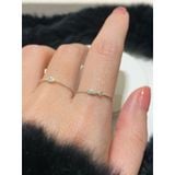 [ancafe.shop]Nhẫn ngón trỏ cá đặc, ngón giữa bông hoa