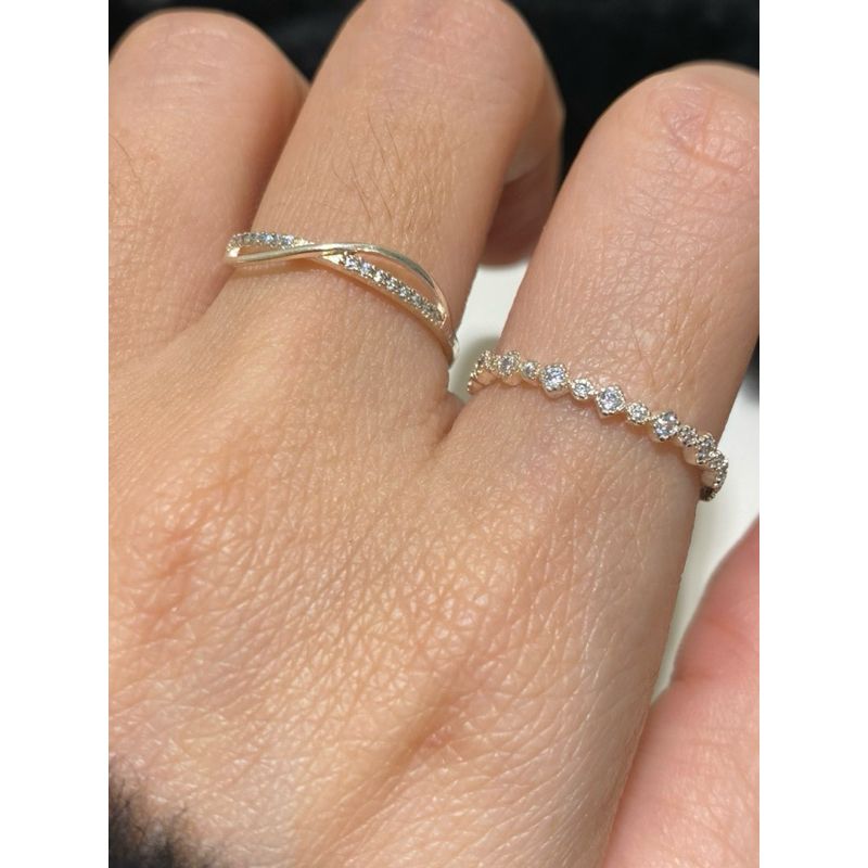 [ancafe.shop]Nhẫn ngón trỏ hạt đá, ngón giữa đá xoắn