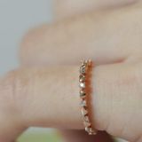 [ancafe.shop]Nhẫn bạc nữ,ngón út,đá xen kẽ tim,thanh lịch