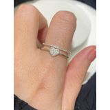 [ancafe.shop] Nhẫn, tim, đính đá, hai line xinh, bạc, nữ