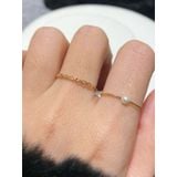 [ancafe.shop]Nhẫn ngón giữa xoắn, trỏ hạt trắng