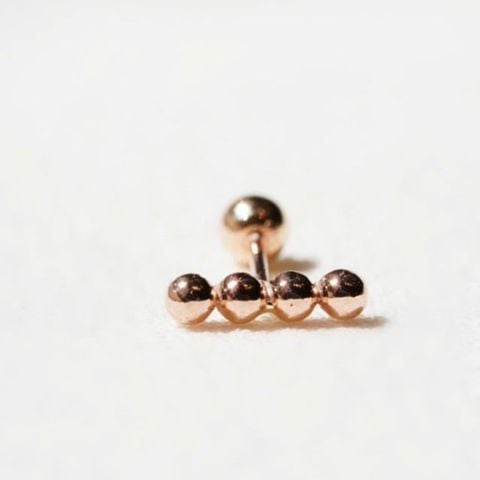  [ancafe.shop]1 chiếc hoa tai vàng 14k thanh bi,chuôi tròn 