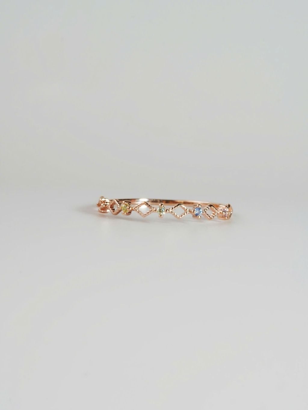 [ancafe.shop]Nhẫn hình thoi,đính nhiều màu,xen kẽ nhau