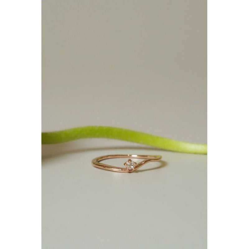 [ancafe.shop]Nhẫn bạc nữ,sóng,đính đá cz,ngón út