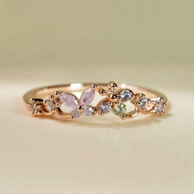 [ancafe.shop]Nhẫn nữ bướm tím đáng yêu,xinh xẻo