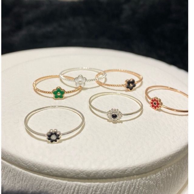 [ancafe.shop]Nhẫn bông hoa nhiều màu, dễ thương, hàn quốc, thanh lịch