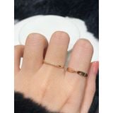 [ancafe.shop]Nhẫn ngón trỏ trơn xoắn, ngón giữa đá lấp lánh