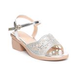giày sandal nữ đế PU kem siêu nhẹ cao gót 5cm Hanatabi quai lưới đính đá hậu c bigisze (35-42) mã HNSDG5F1073