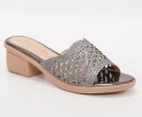 dép nữ đế PU kem siêu nhẹ cao 5cm Hanatabi quai lưới đính đá bigsize (35-42) mã HNDE5F922