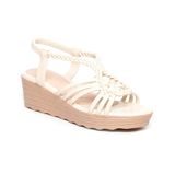 Giày sandal nữ đế xuồng pu siêu nhẹ cao 5cm Hanatabi quai đan hậu thun (35-40) mã HNSDX7F1122