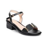 giày sandal nữ đế PU đen siêu nhẹ cao 5cm Hanatabi quai ngang hậu c bigsize (35-42) mã HNSDG5F1004
