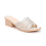 dép nữ đế PU kem siêu nhẹ cao 5cm Hanatabi quai lưới đính đá bigsize (35-42) mã HNDE5F925