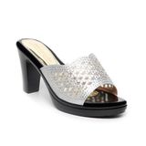 dép nữ đế PU đen siêu nhẹ cao 9cm Hanatabi quai lưới đính đá bigsize (36-40) mã HNDE9F1049